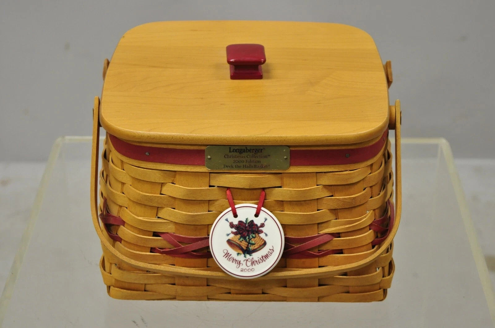 Vintage Longaberger Christmas Edition 2000 Edition Deck the Halls Basket w/ Lid