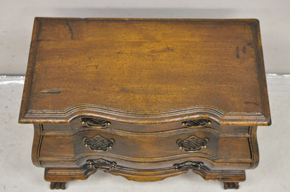 Vintage Small Salesman Sample Chippendale Georgian Style 3 Drawer Bombe Commode