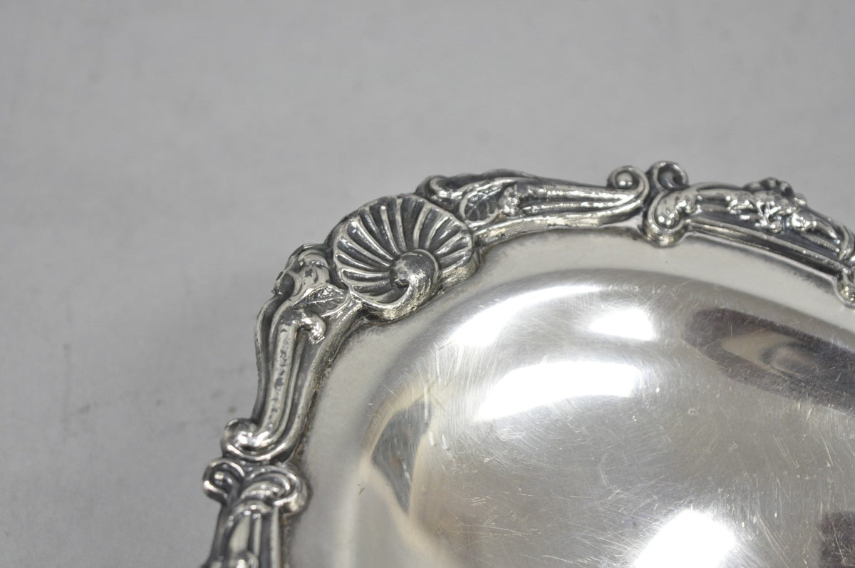 Vintage Victorian Style Silver Plated Oval 13.5" Trinket Serving Dish (D)