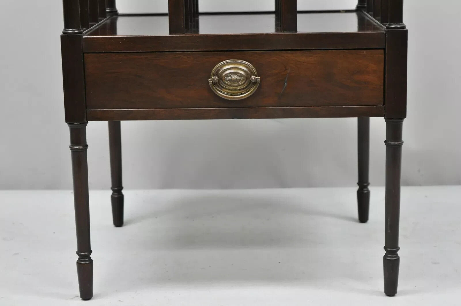 Vintage Sheraton Federal Mahogany Magazine Rack Book Stand Side End Table