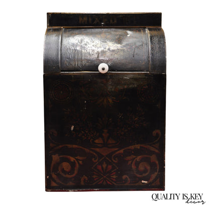 Antique Morgan & Cornell NY 1890 Tin Rolltop Tea Hopper Store Spice Bin Display