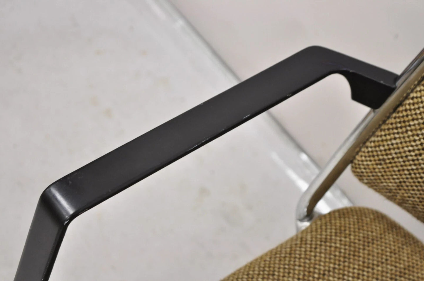 Vintage Sculpted Chrome Frame Post Mid Century Modern Office Arm Chair