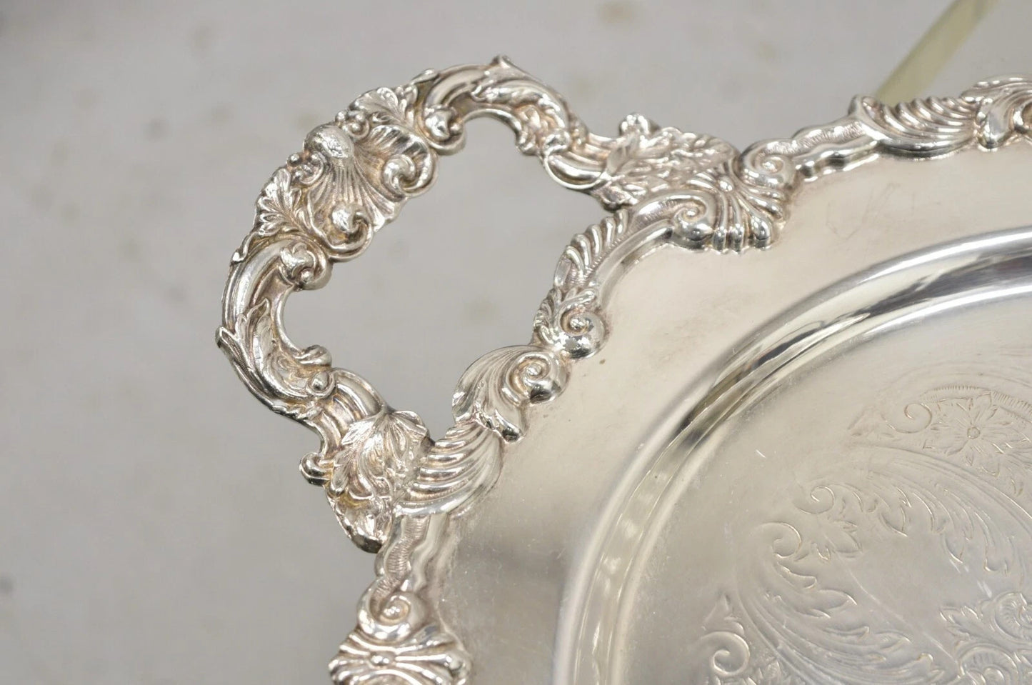Vintage English Victorian Style Silver Plated Oval Platter Tray Crown Hallmark