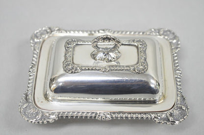 Vintage Miniature Sheffield England Silver Plated Covered Serving Dish Platter