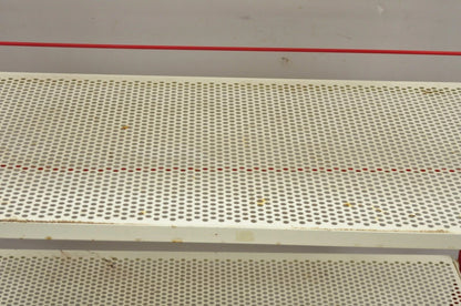 Vintage Hostess Red Metal Perforated 4 Shelf Folding Display Shelf Stand