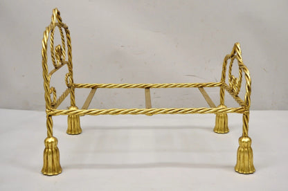 Vintage Italian Hollywood Regency Iron Tassel Frame Pet Cat Dog Bed or Doll Bed