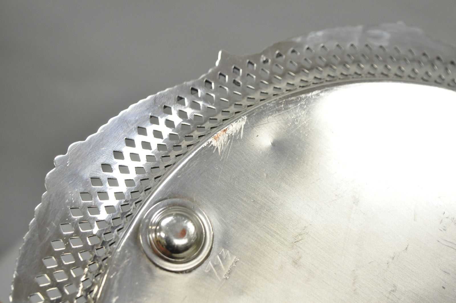 Vintage Barker Ellis English Edwardian Silver Plated Pierced Round Platter Tray