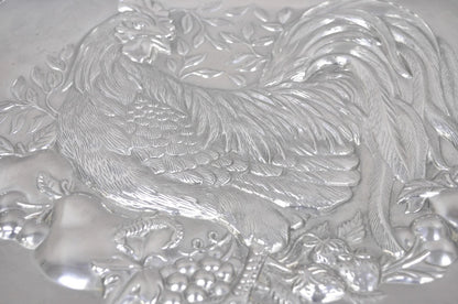 Vintage Lenox Retired Large Rooster Pewter Metal Holiday Serving Platter Tray