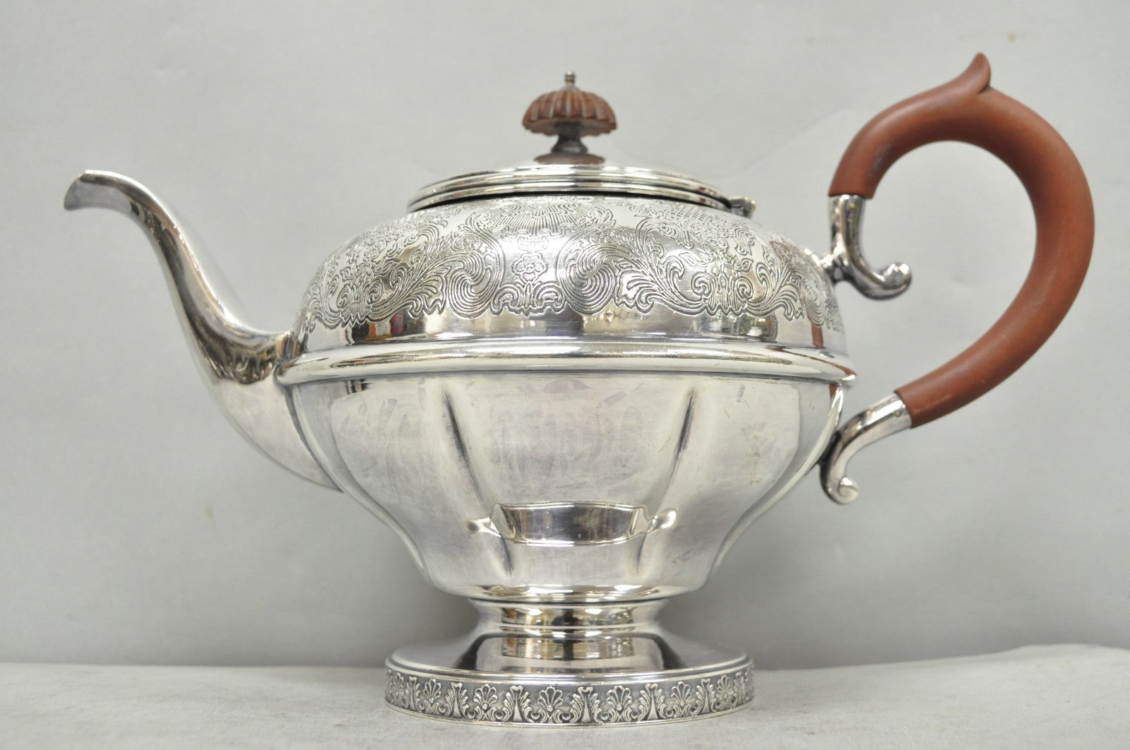 Vintage Sheffield Acanthus Pattern Silver Plated Coffee Teapot Tea Kettle