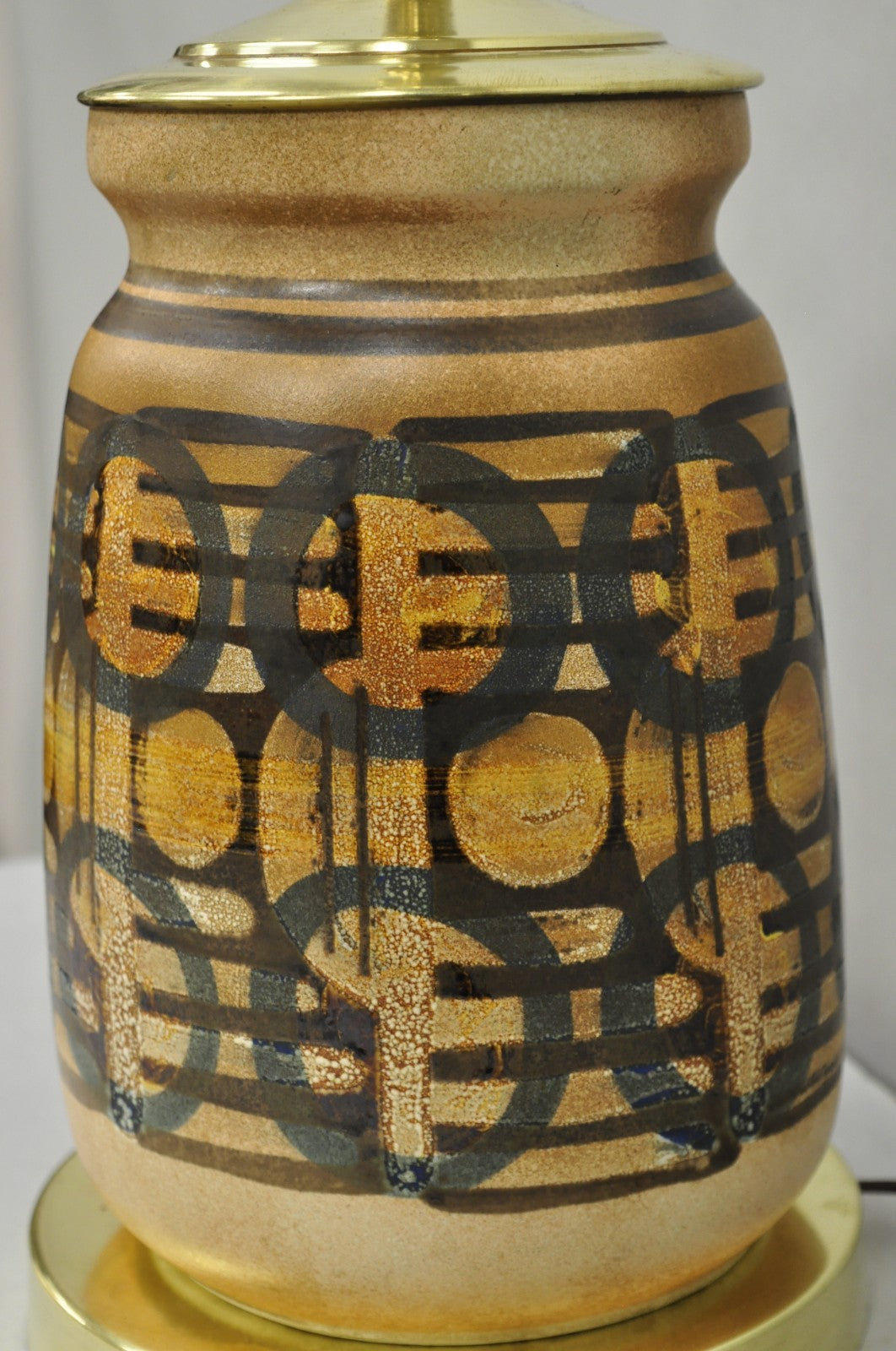 Vintage Mid Century Modern Lapid Pottery Israel Ceramic Vase Table Lamp