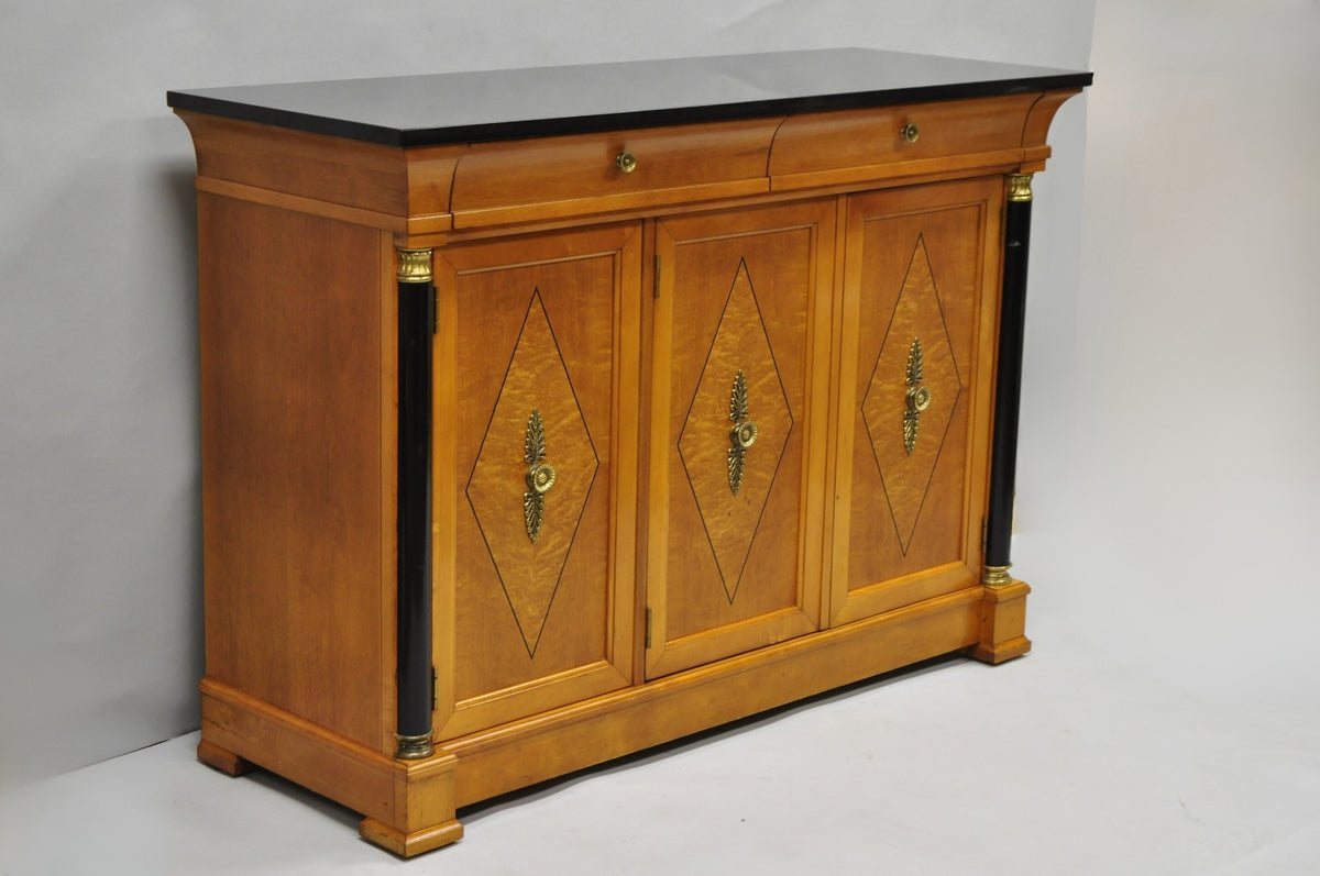 Thomasville Grand Classics Empire Biedermeier Maple & Granite Sideboard Credenza