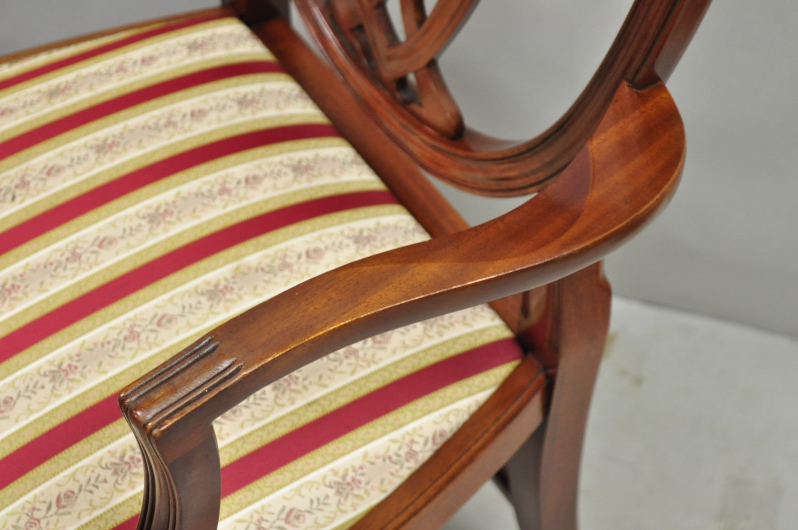 Vintage Sheraton Federal Mahogany Shield Back Dining Room Chairs - Set of 6
