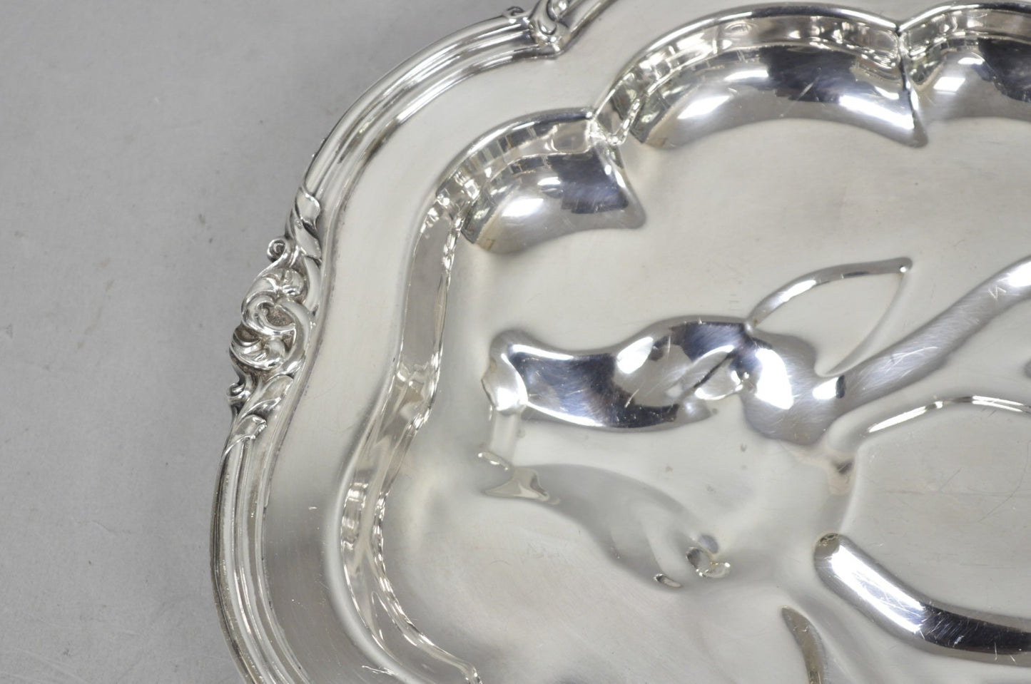 Vintage Silver Plated Scalloped Oval "Stag/Deer" Meat Serving Platter Tray