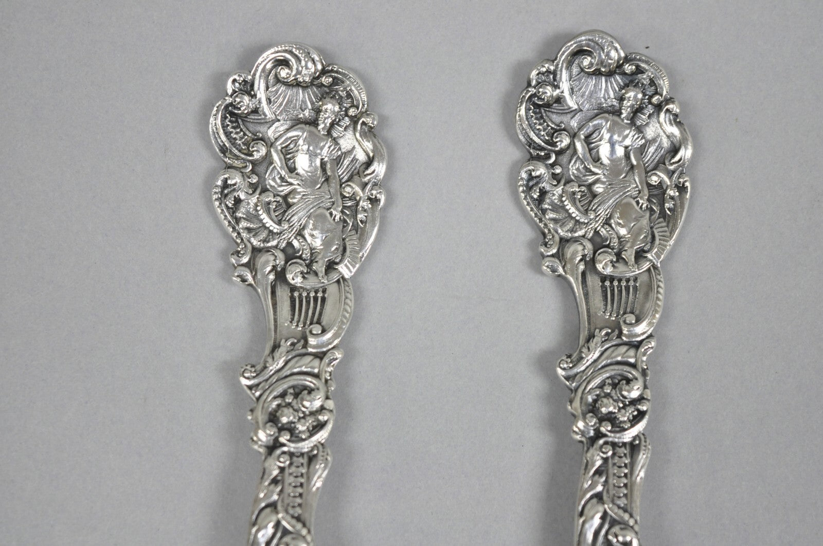 Antique Gorham Versailles Sterling Silver Flatware Salad Serving Fork Spoon Set