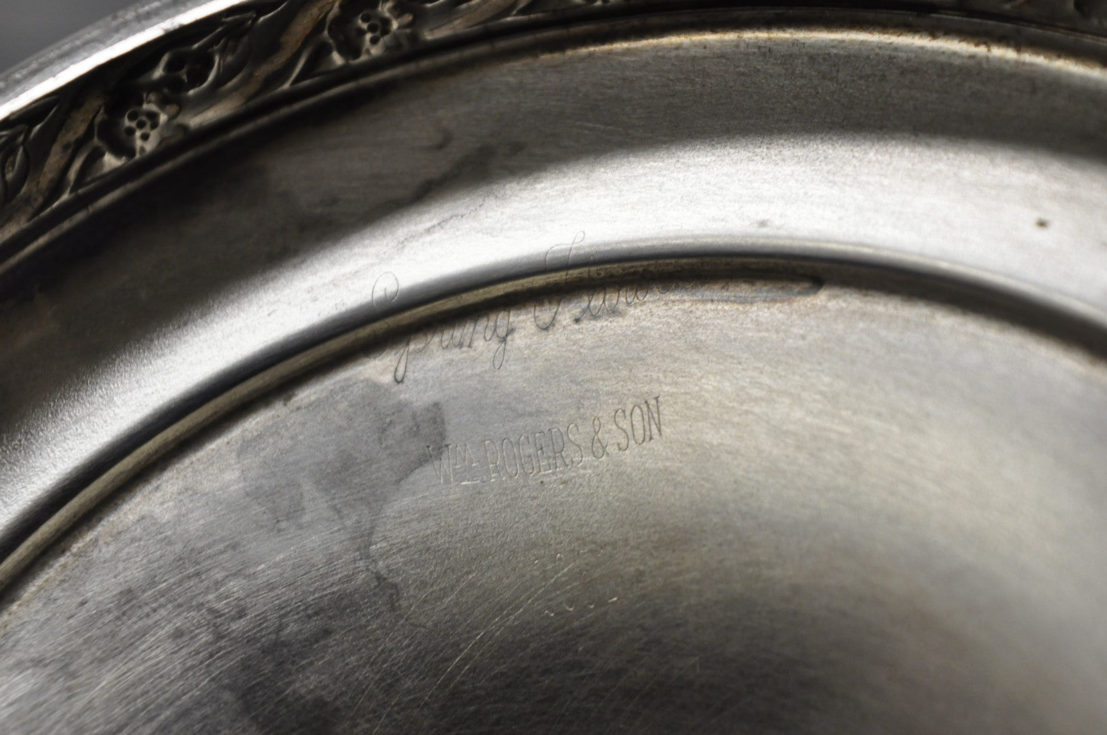 WM Rogers & Son 2051 Spring Flower Silver Plated Trophy Cup Champagne Chiller