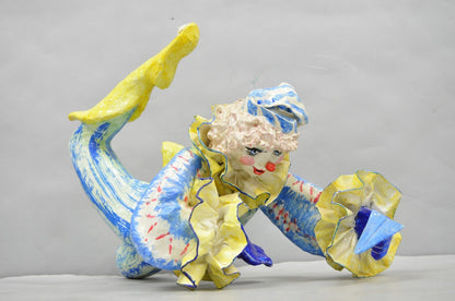 Vintage Jeanne Valentine Style Papier Mache Hanging Acrobat Clown Sculpture