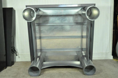 Industrial Modern Large Custom Aluminum Gun Metal 40" Square Coffee Table