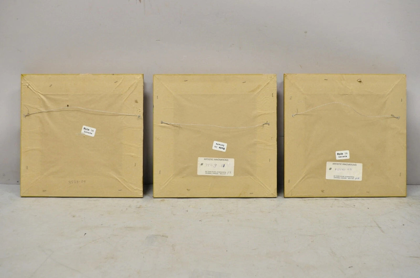 Vintage Artistic Innovations Gold Framed Wall Art Print Plate and Cups, 3 Pc Set