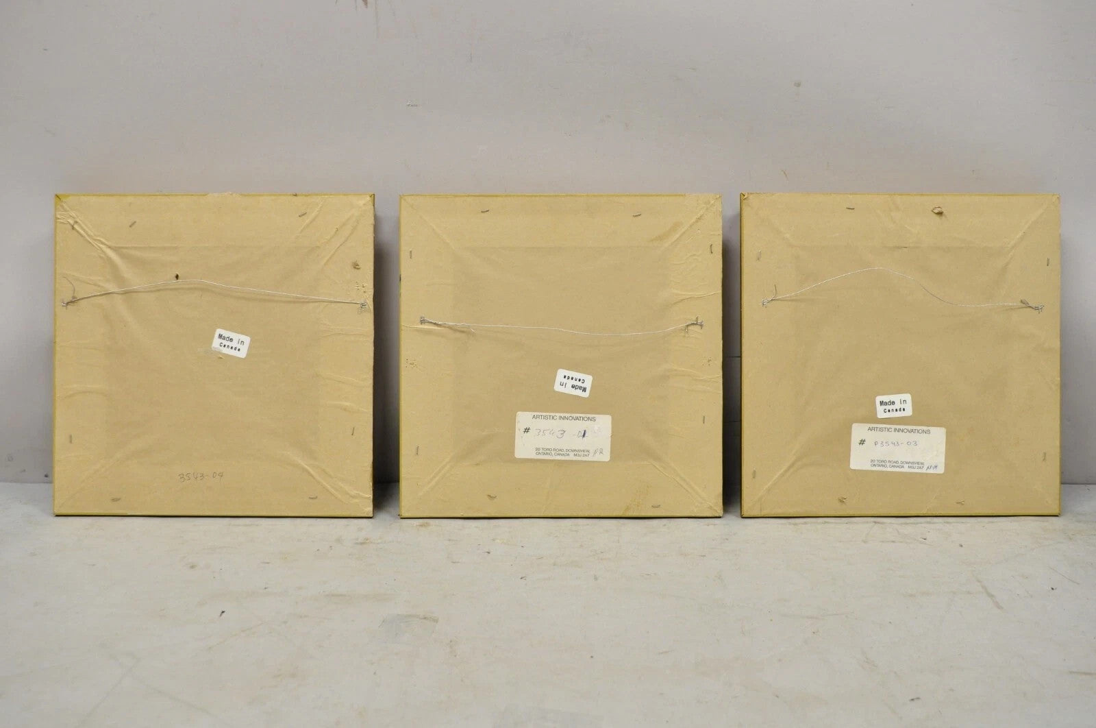 Vintage Artistic Innovations Gold Framed Wall Art Print Plate and Cups, 3 Pc Set