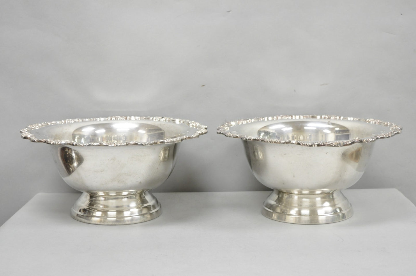 Towle Victorian Silver Plated Punchbowl Champagne Chiller Ice Bucket - a Pair