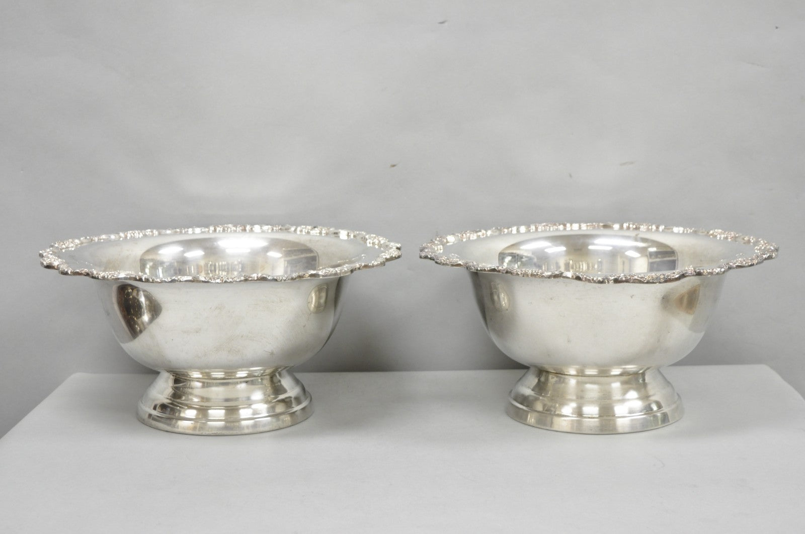 Towle Victorian Silver Plated Punchbowl Champagne Chiller Ice Bucket - a Pair