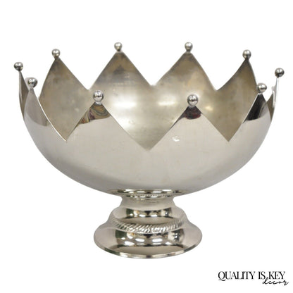 Vintage Modern Silver Plated "Royal Crown" Round Silver Plated Centerpiece Bowl