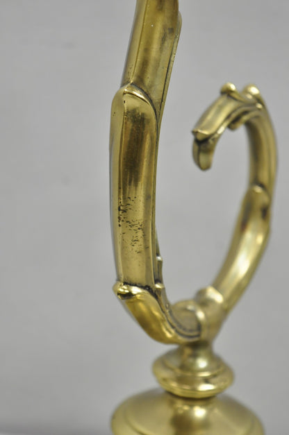 Vintage Victorian Style Brass Acanthus Scrolling Bankers Desk Table Lamp