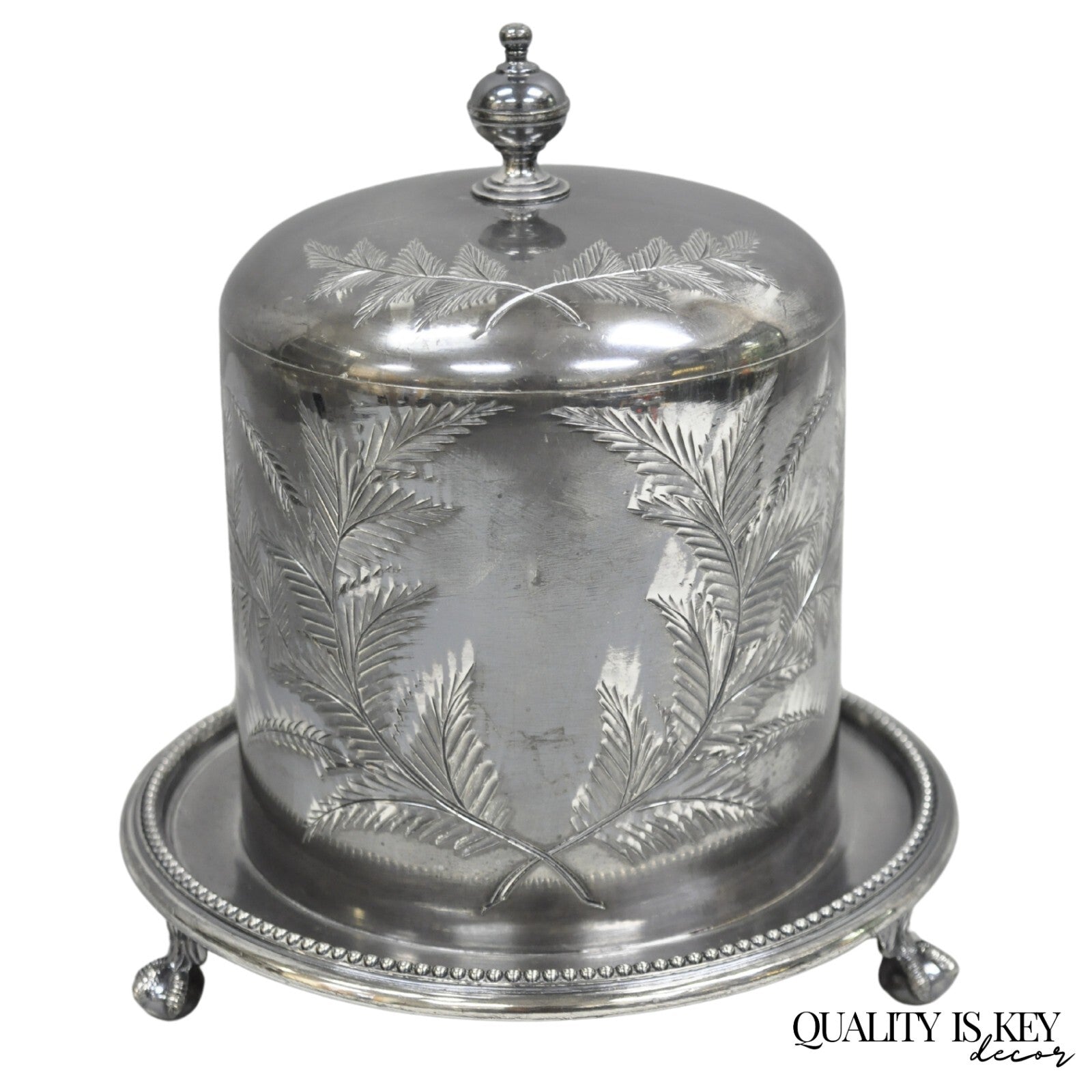Antique Victorian Silver Plated Biscuit Box Caddy by James Deakin & Sons 1890