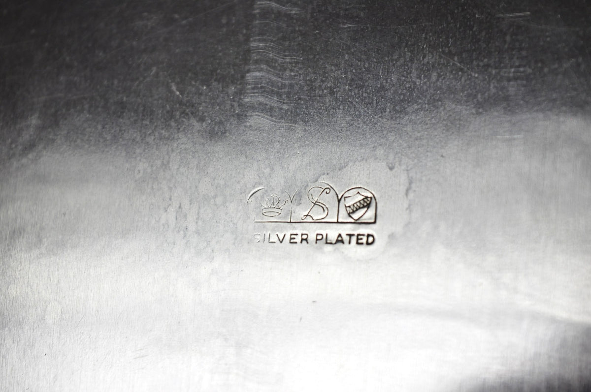 Vintage Sheffield Victorian Silver Plated Oval Platter Tray 25th Anniversary