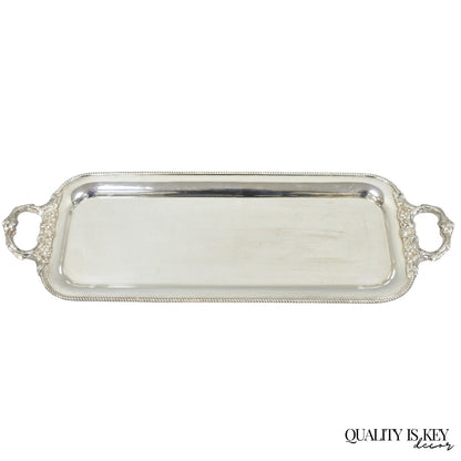 Vintage Barker Ellis English Regency Narrow Silver Plated Serving Dish Bar Tray