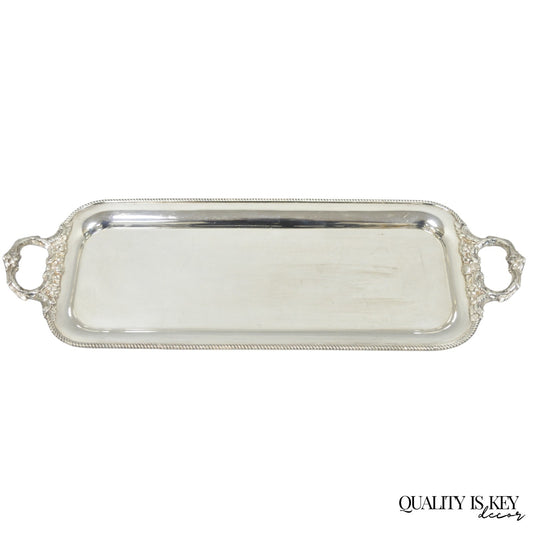 Vintage Barker Ellis English Regency Narrow Silver Plated Serving Dish Bar Tray