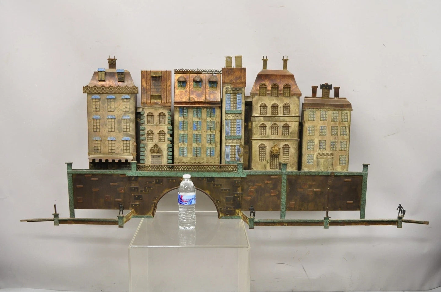 Curtis Jere Mid Century Modern Large Mixed Metal Copenhagen City Wall Sculpture