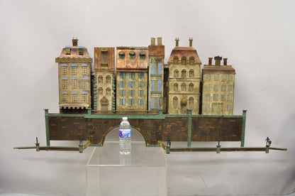 Curtis Jere Mid Century Modern Large Mixed Metal Copenhagen City Wall Sculpture