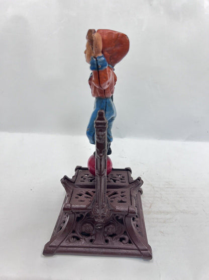 Vintage Cast Iron Still Bank Boy On Trapeze Book Of Knowledge Mechanical Bank