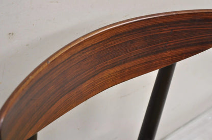 Vintage Dyrlund Mid Century Danish Modern Rosewood Curved Back Dining Side Chair