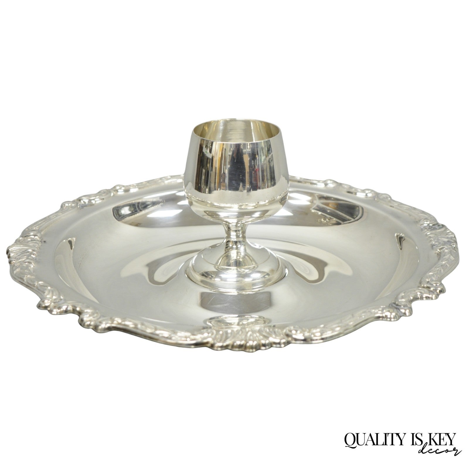 Vintage Sheridan Victorian Silver Plated Shrimp Cocktail Serving Platter Tray