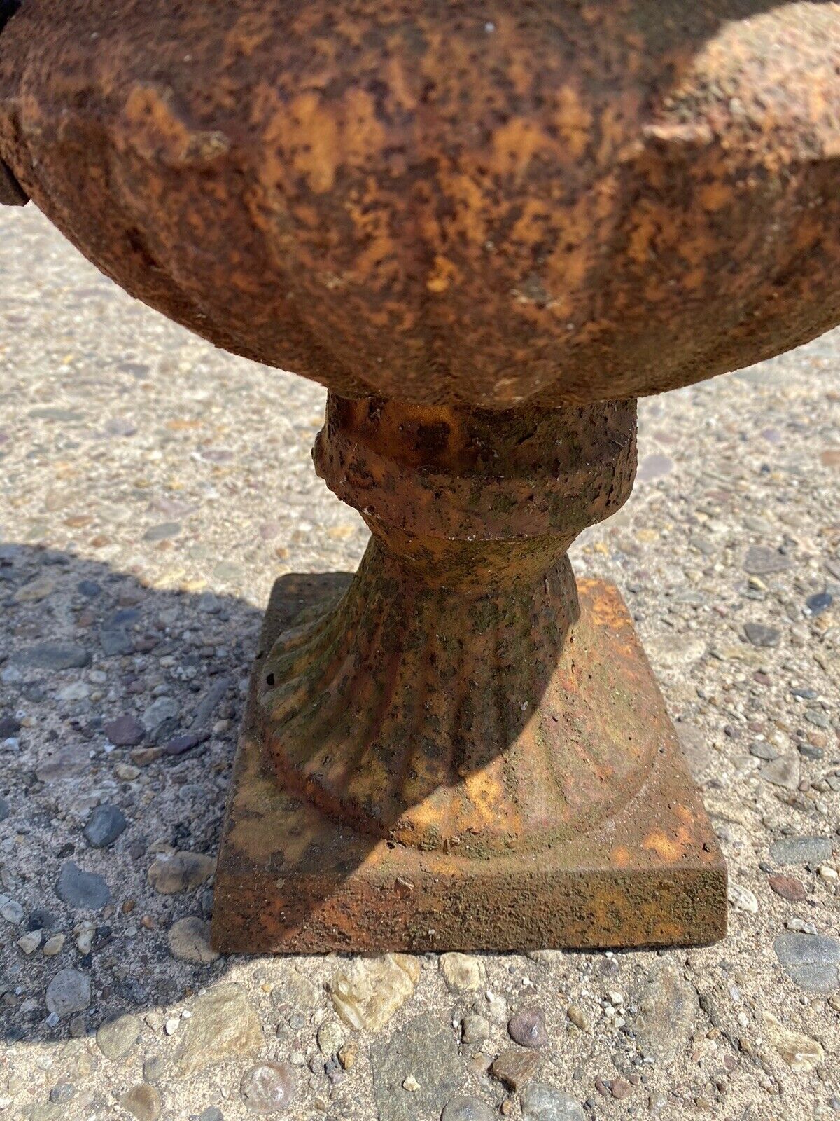 Cast Iron French Classical Style Urn Form 17" Outdoor Garden Planter with Faces