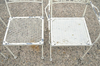 Vintage Victorian Grapevine Wrought Iron Garden Patio Dining Set - 7 Pc Set