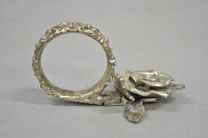 Vintage Princess House Victorian Rose Silver Plated Napkin Rings - 7 Pc Set
