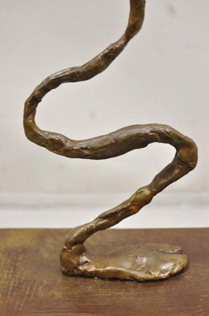 Sheryl C. Benjamin Brutalist Modern Abstract Bronze Serpentine Figure Sculpture