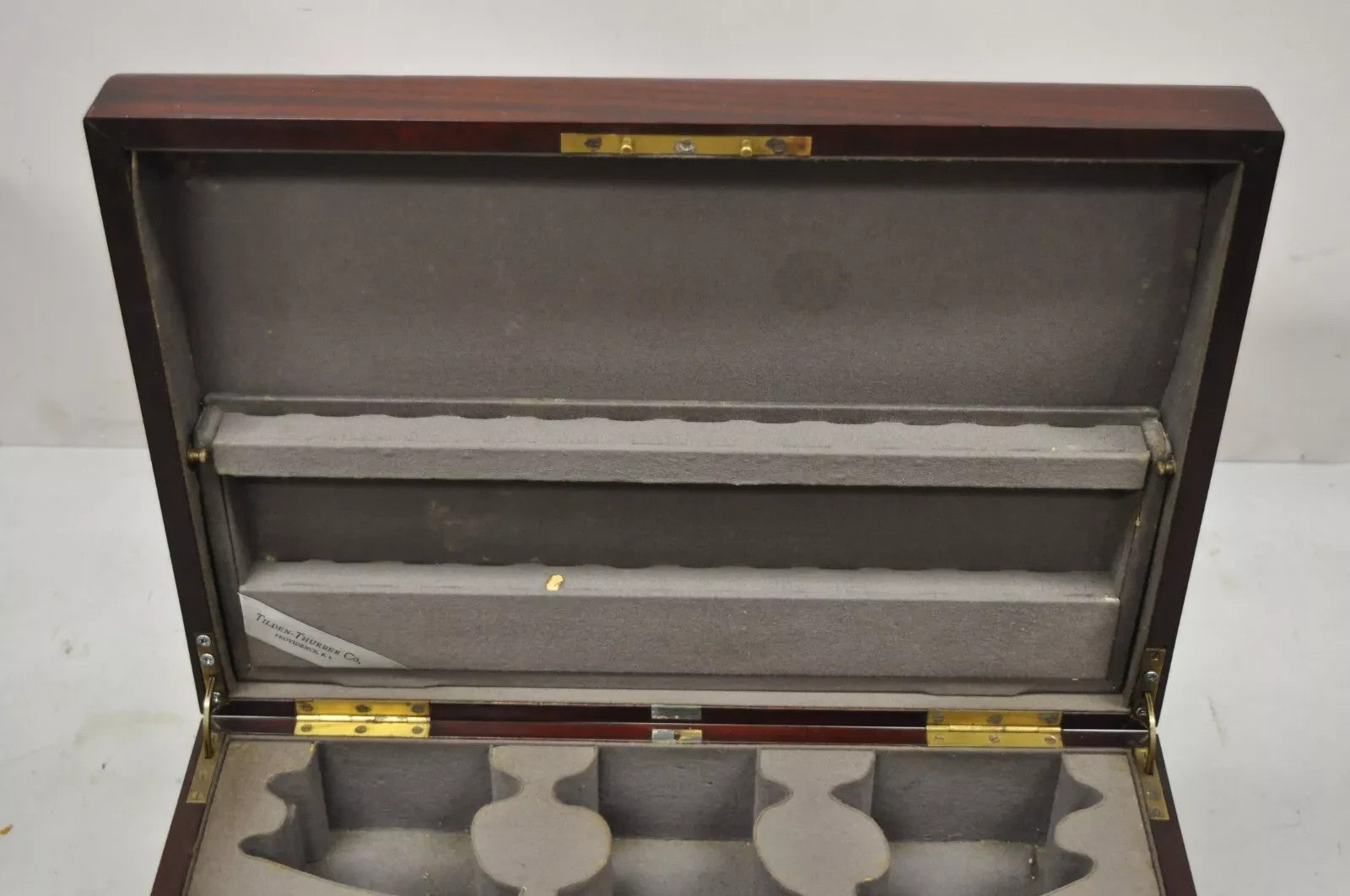 Antique English Regency Campaign Chest Flatware Silverware Box Tilden - Thurber