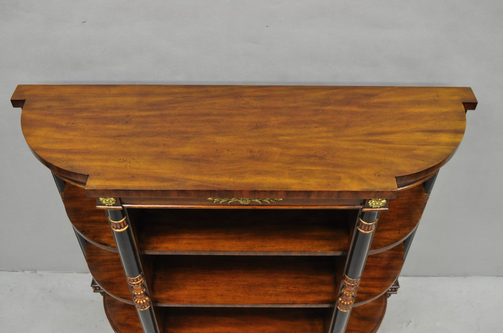 Maitland Smith French Empire Regency Style Mahogany Console Table Bookcase Curio