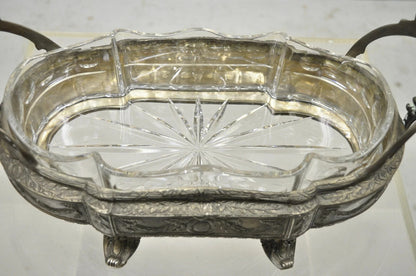French Louis XVI Nickel Silver Plate Drape Design Centerpiece Bowl Dish Planter