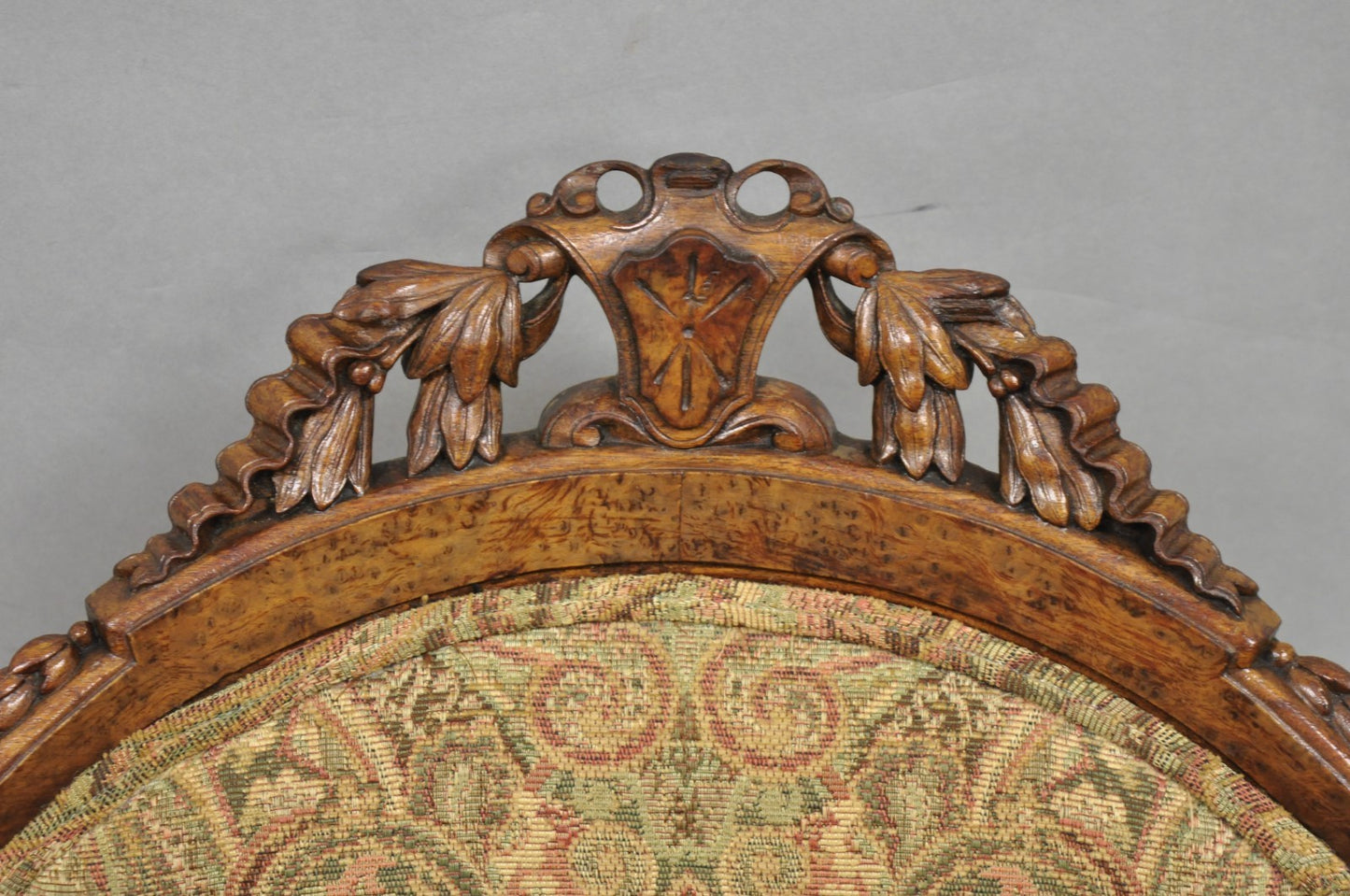 Antique Eastlake Victorian Carved Burl Walnut Parlor Set Sofa & 2 Chairs - 3 Pcs