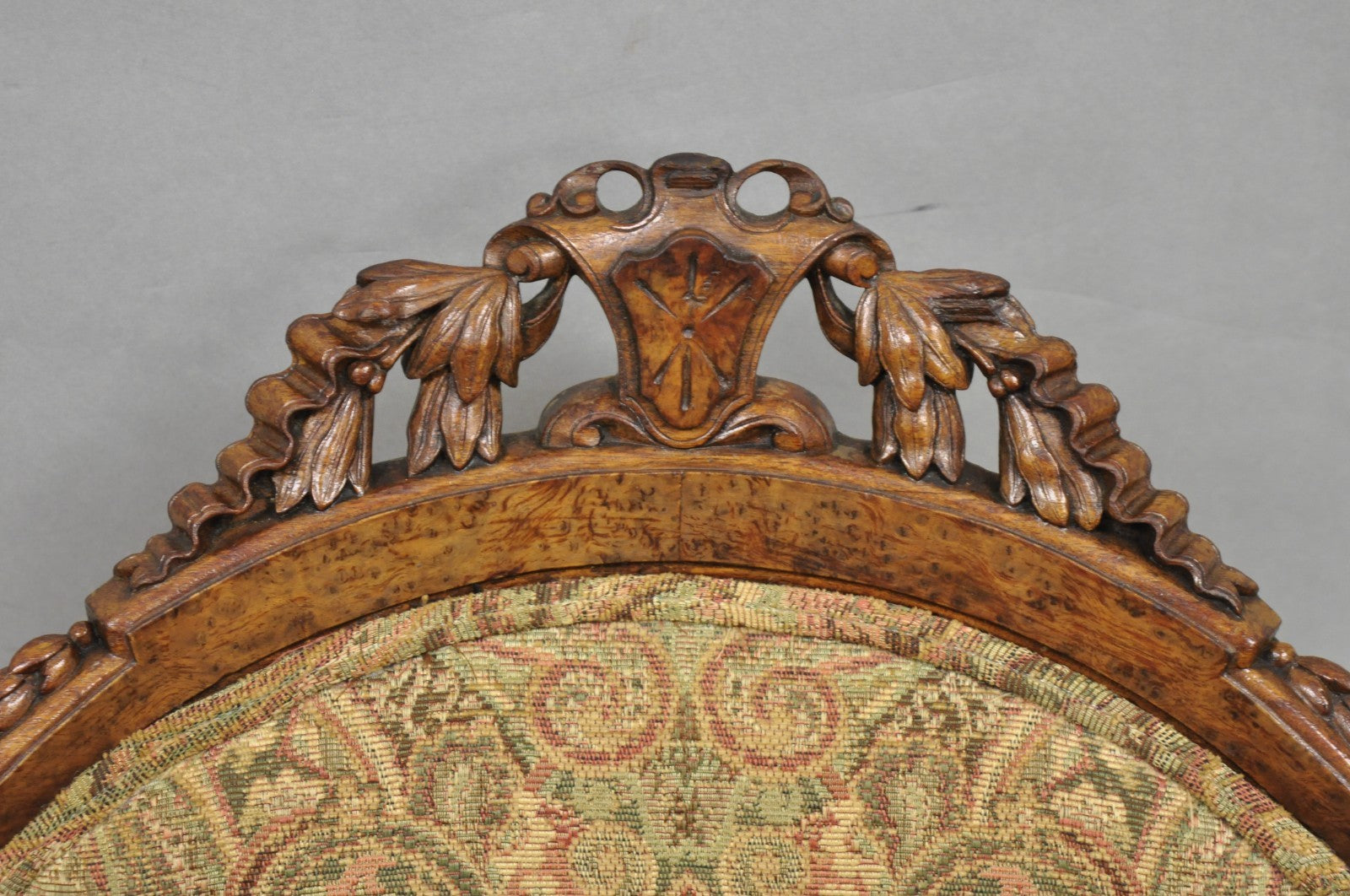 Antique Eastlake Victorian Carved Burl Walnut Parlor Set Sofa & 2 Chairs - 3 Pcs