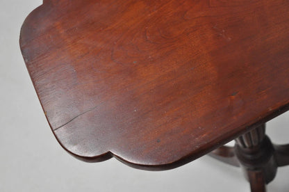 Antique American Sheraton Mahogany Tilt Top Side Tea Table Candle Stand