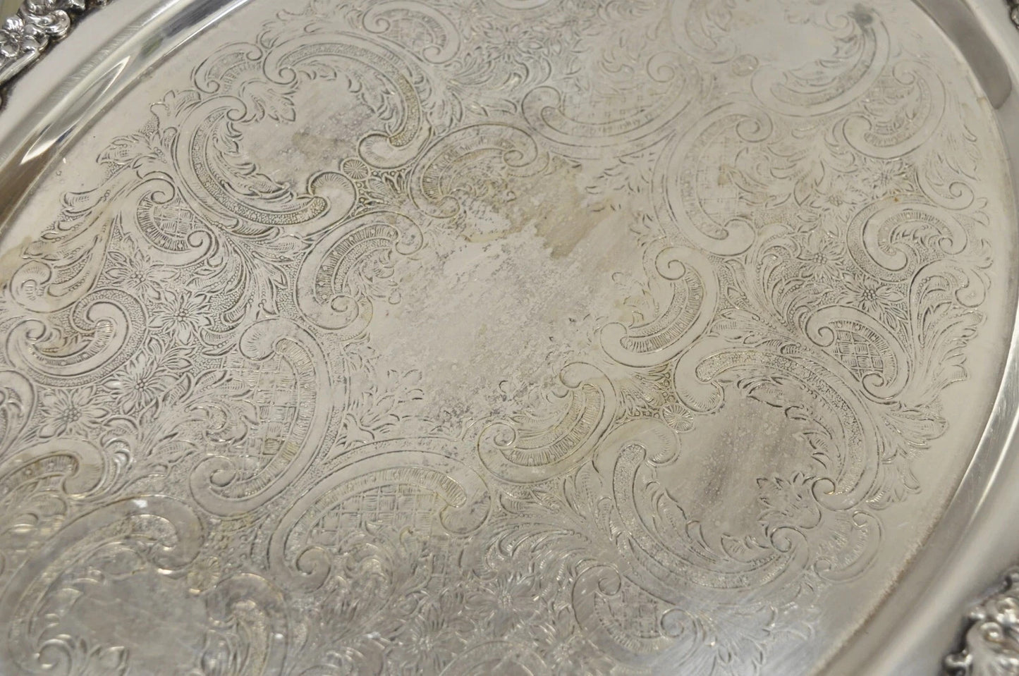 Vintage EPCA Bristol Silver by Poole 73 16 Silver Plated Oval Platter Bar Tray