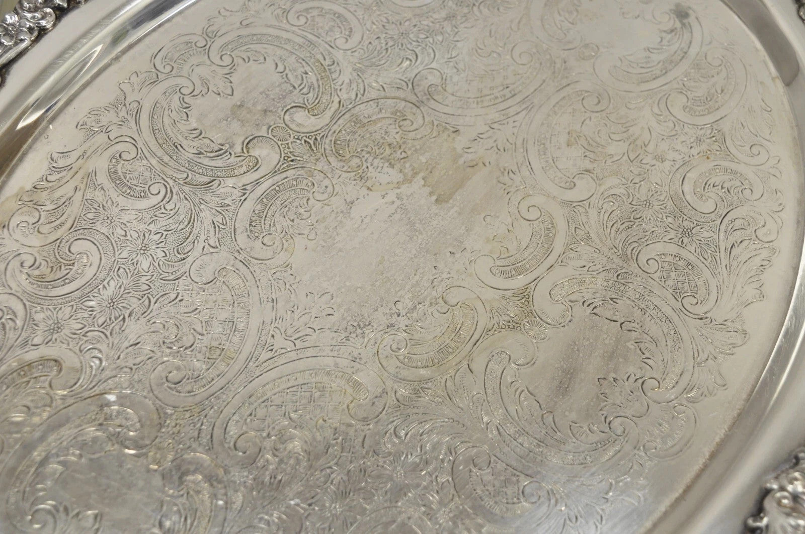 Vintage EPCA Bristol Silver by Poole 73 16 Silver Plated Oval Platter Bar Tray