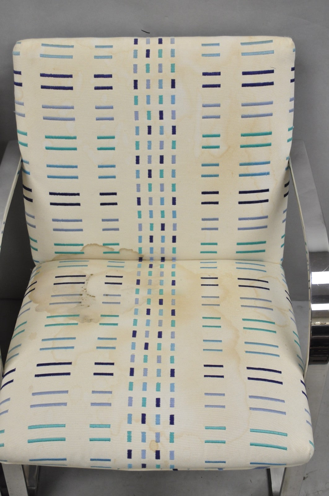 Vintage Mid Century Modern Brno Style Chrome Cantilever Baughman Arm Chairs Pair