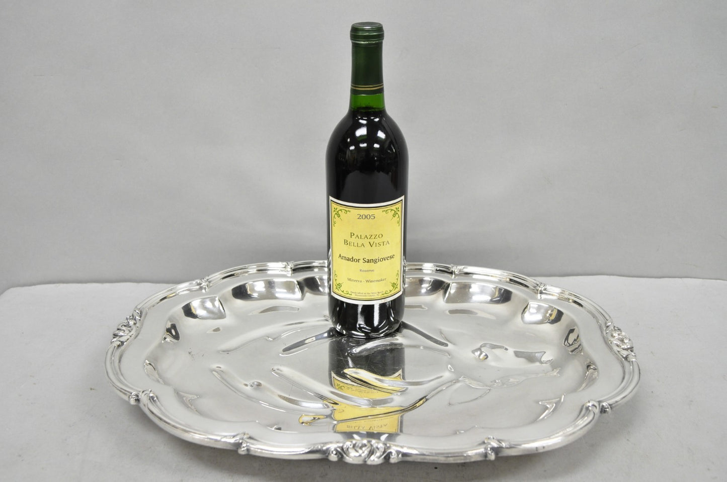 Vintage Silver Plated Scalloped Oval "Stag/Deer" Meat Serving Platter Tray